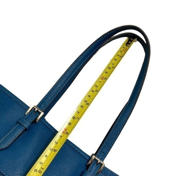 Michael kors blue saffiano leather front pocket tote bag - Picture 3 of 11